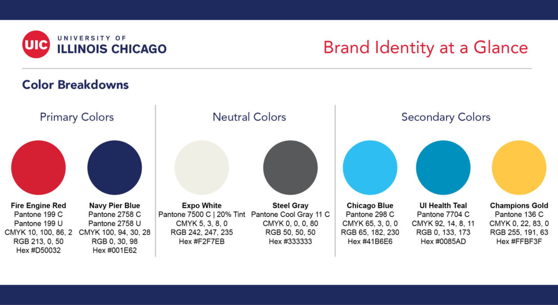 Brand Identity Glance, Color swatches